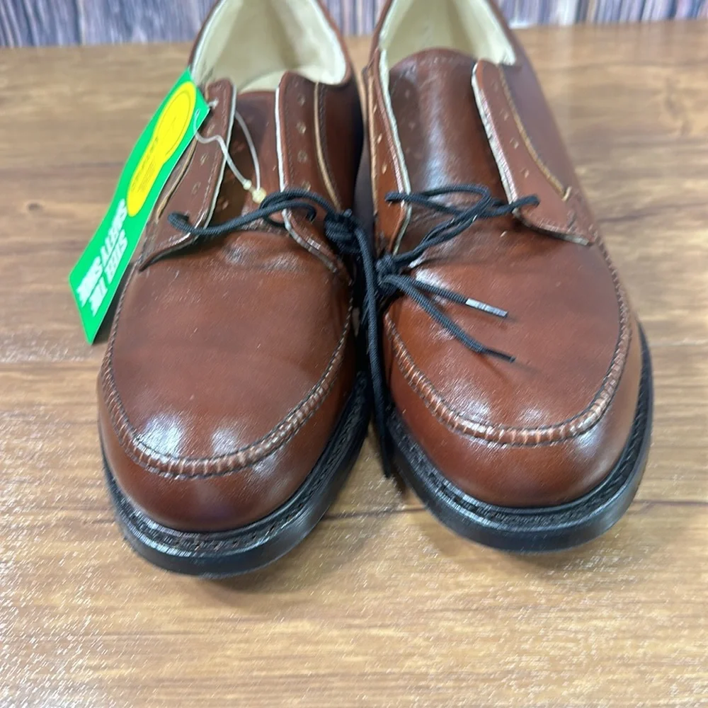 Vintage Safto Pedics by Iron Age MEN 7 BROWN LEATHER STEEL TOE OXFORD work shoes